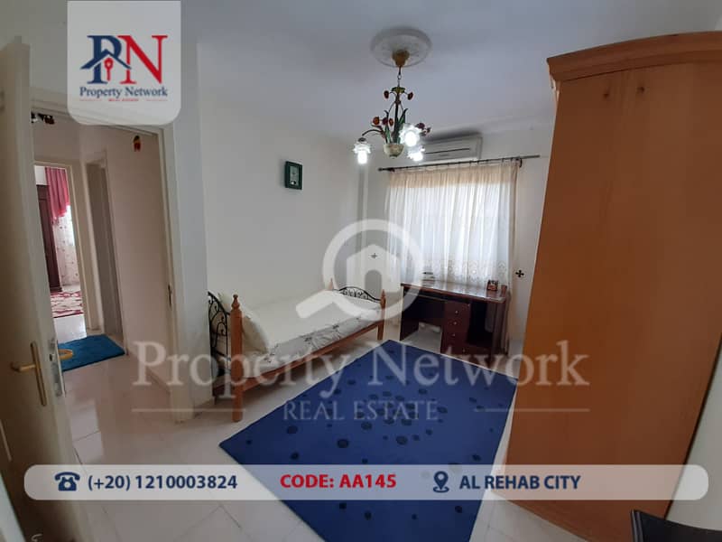 3 BED Apartment 142 m2 for Rent in El-Rehab City - New Cairo, Fully Furnished , Monthly Rent: 25.000 EGP
