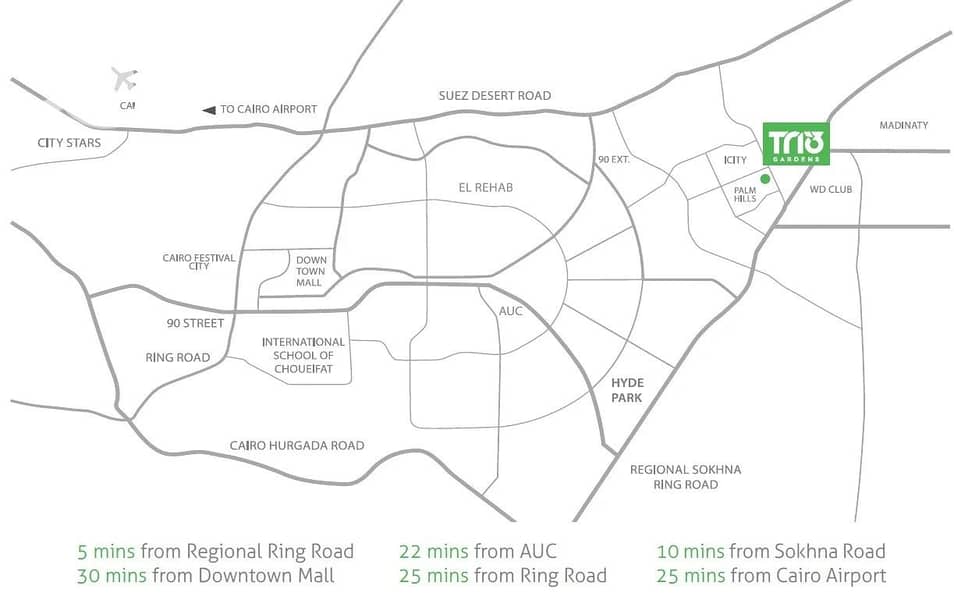 14 Location of Trio Gardens New Cairo. jpg