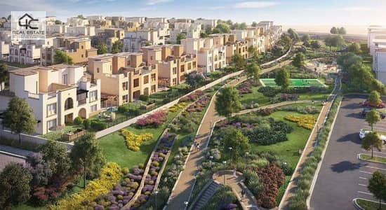 توين هاوس 4 غرف نوم للبيع في القاهرة الجديدة، القاهرة - Gardens_17558-24Aerial_02-95-0829-706x385. jpg