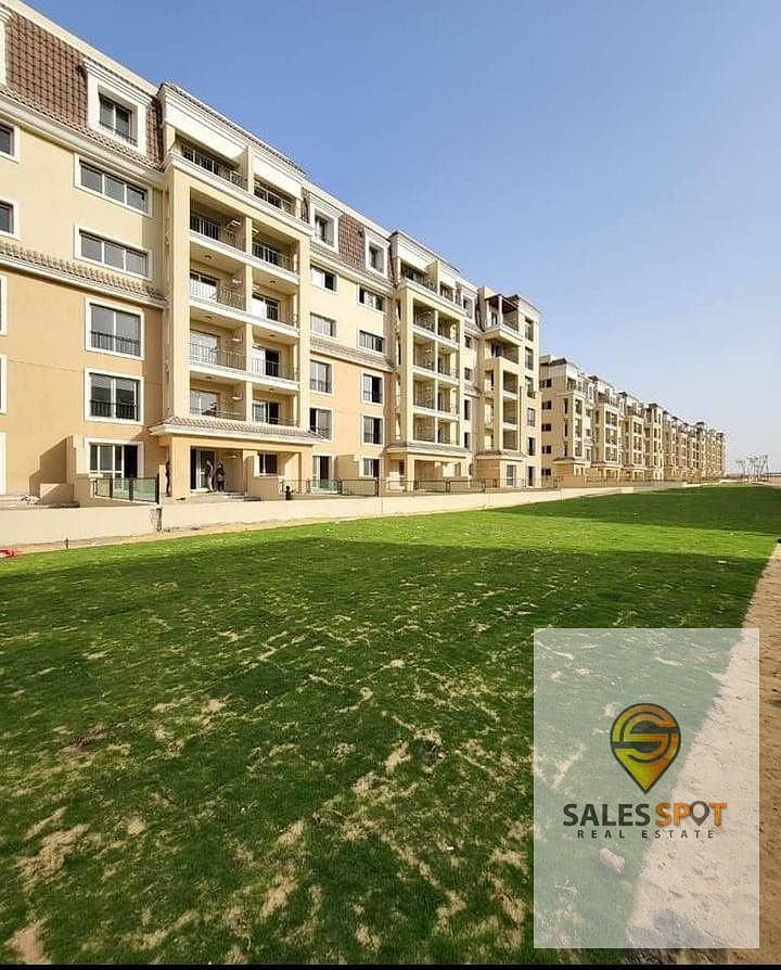 للبيع شقة 141مApartment with private garden for sale in Sarai Compound  غرفتين بحديقة خاصة بكمبوند سراي sarai جنب مدينتي