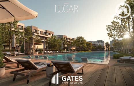 تاون هاوس 3 غرف نوم للبيع في الشيخ زايد، الجيزة - Gates Developments - Lugar - Pool view. jpg