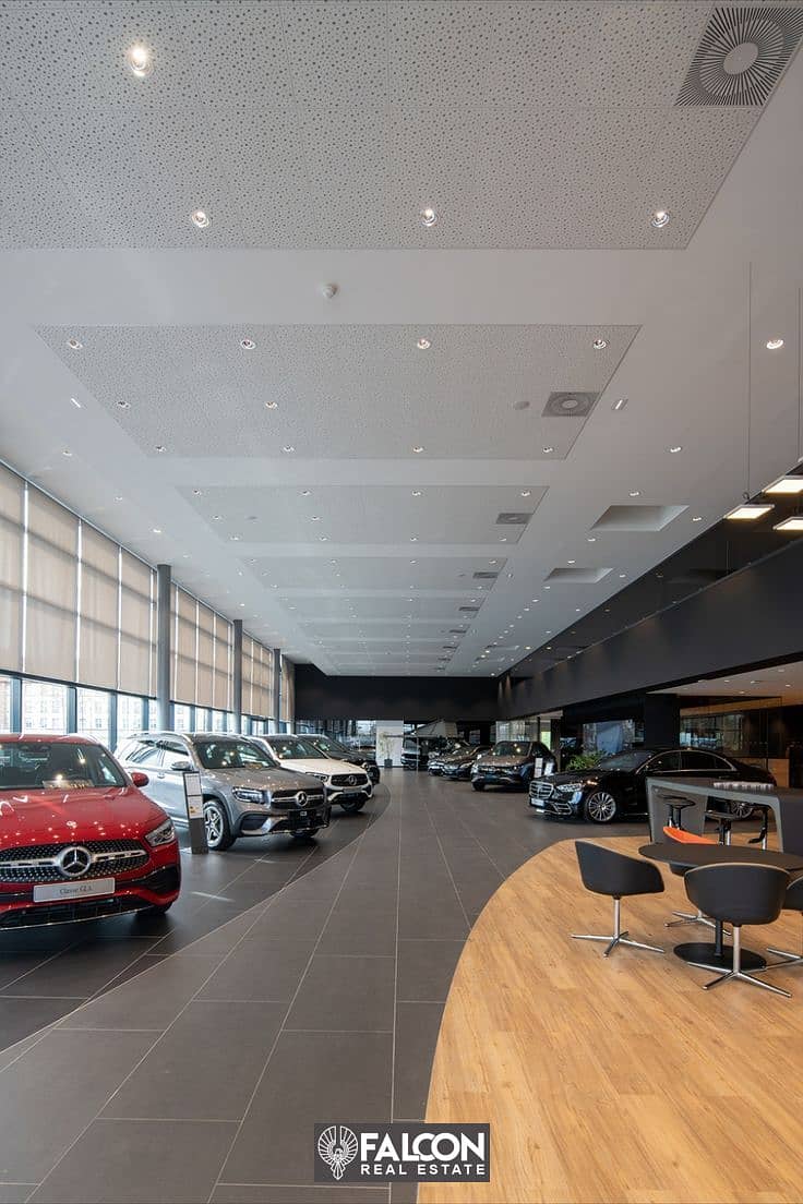 Acoustic gypsum ceilings in Mercedes-Benz showroom. jpeg