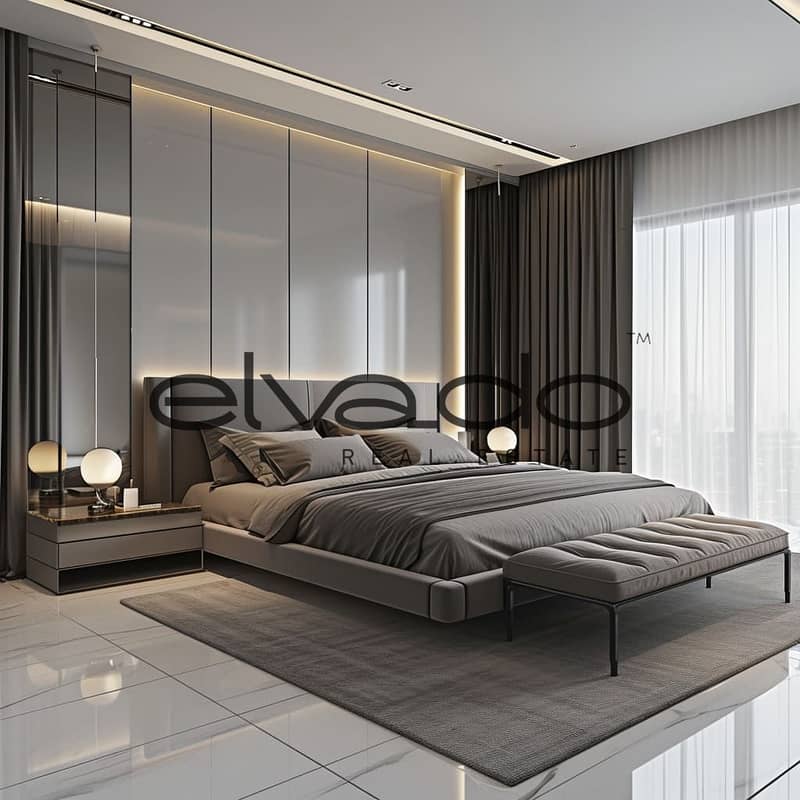 2 The-gray-tones-master-bedroom-offers-a-tranquil-escape-with-its-sleek-design-and-cozy-furnishings. jpg